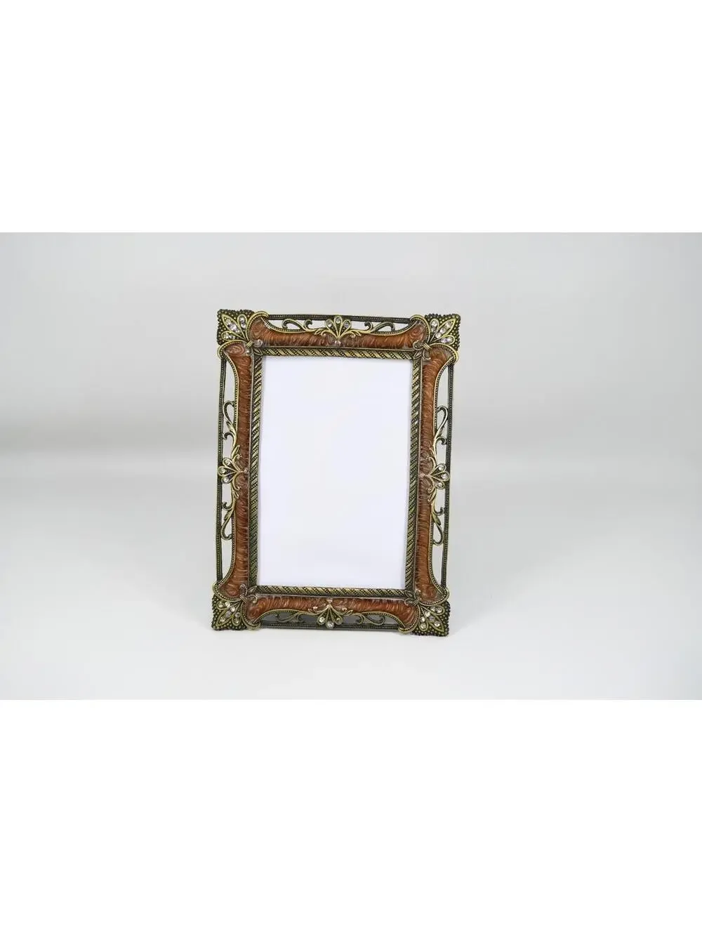 Crystal Enamel Fleur de lis Photo Picture Frame 4x6